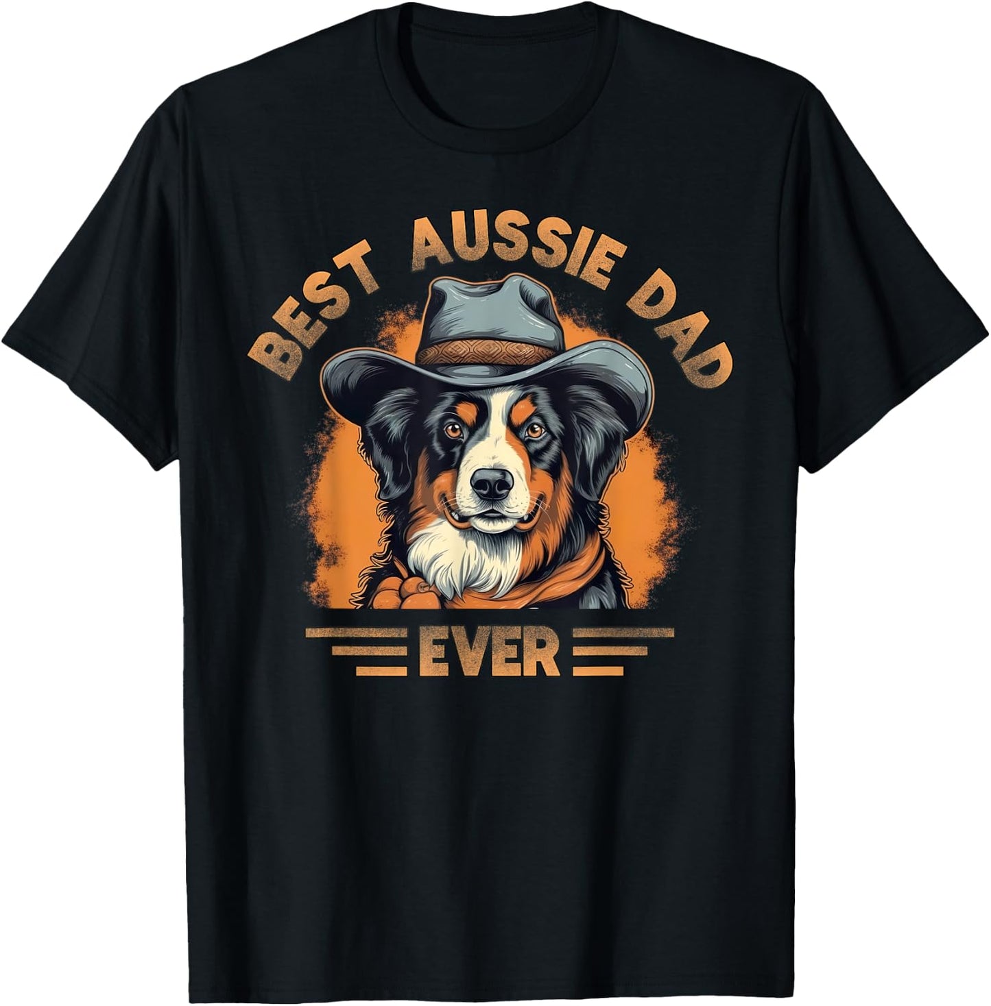 Aussie DAD Australian Shepherd T-Shirt - T-Shirt | Black