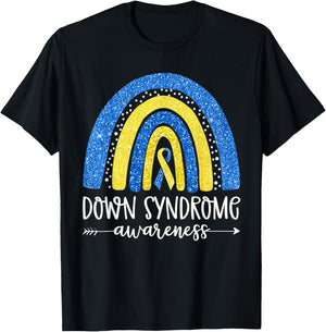 World Down Syndrome Awareness Month Rainbow National T21 Day T-Shirt - T-Shirt | Black