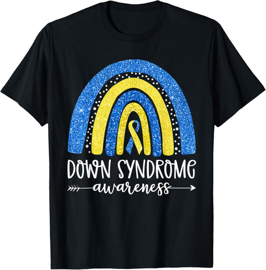 World Down Syndrome Awareness Month Rainbow National T21 Day T-Shirt - T-Shirt | Black