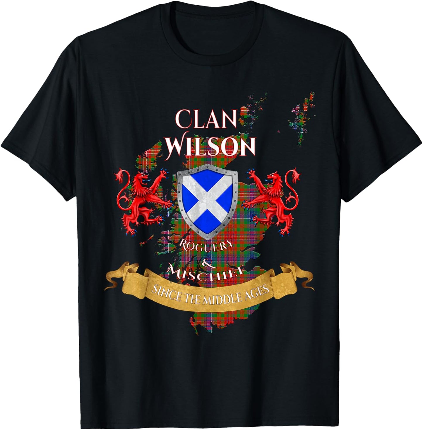 Wilson Scottish Family Clan Middle Ages Mischief T-Shirt - T-Shirt | Black
