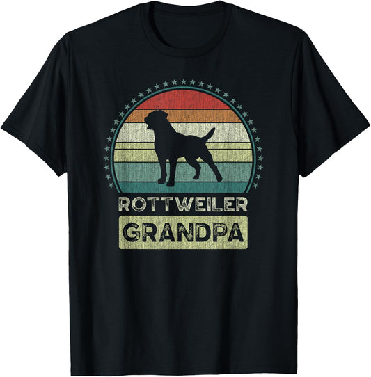 Rottweiler Grandpa, Father's Day, Rottie dog, Grandfather T-Shirt - T-Shirt | Black