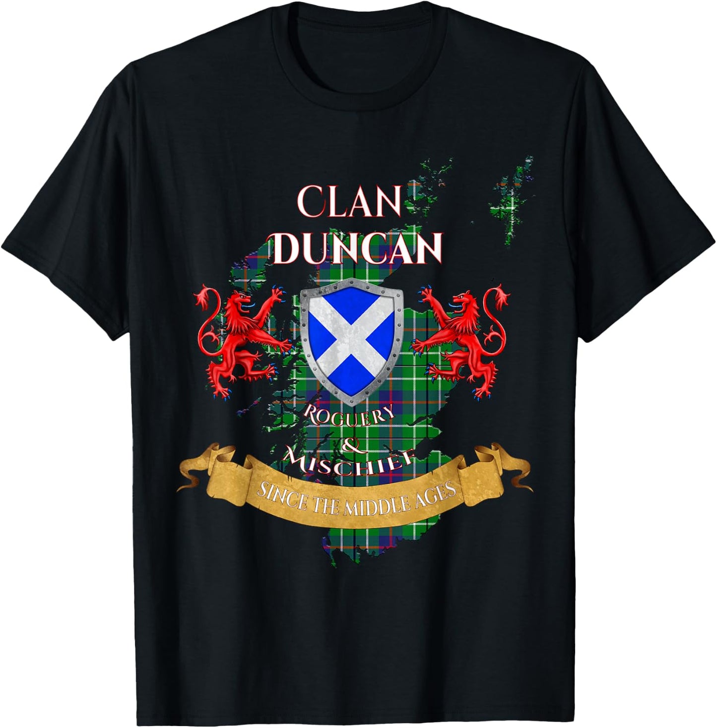 Duncan Scottish Family Clan Middle Ages Mischief T-Shirt - T-Shirt | Black