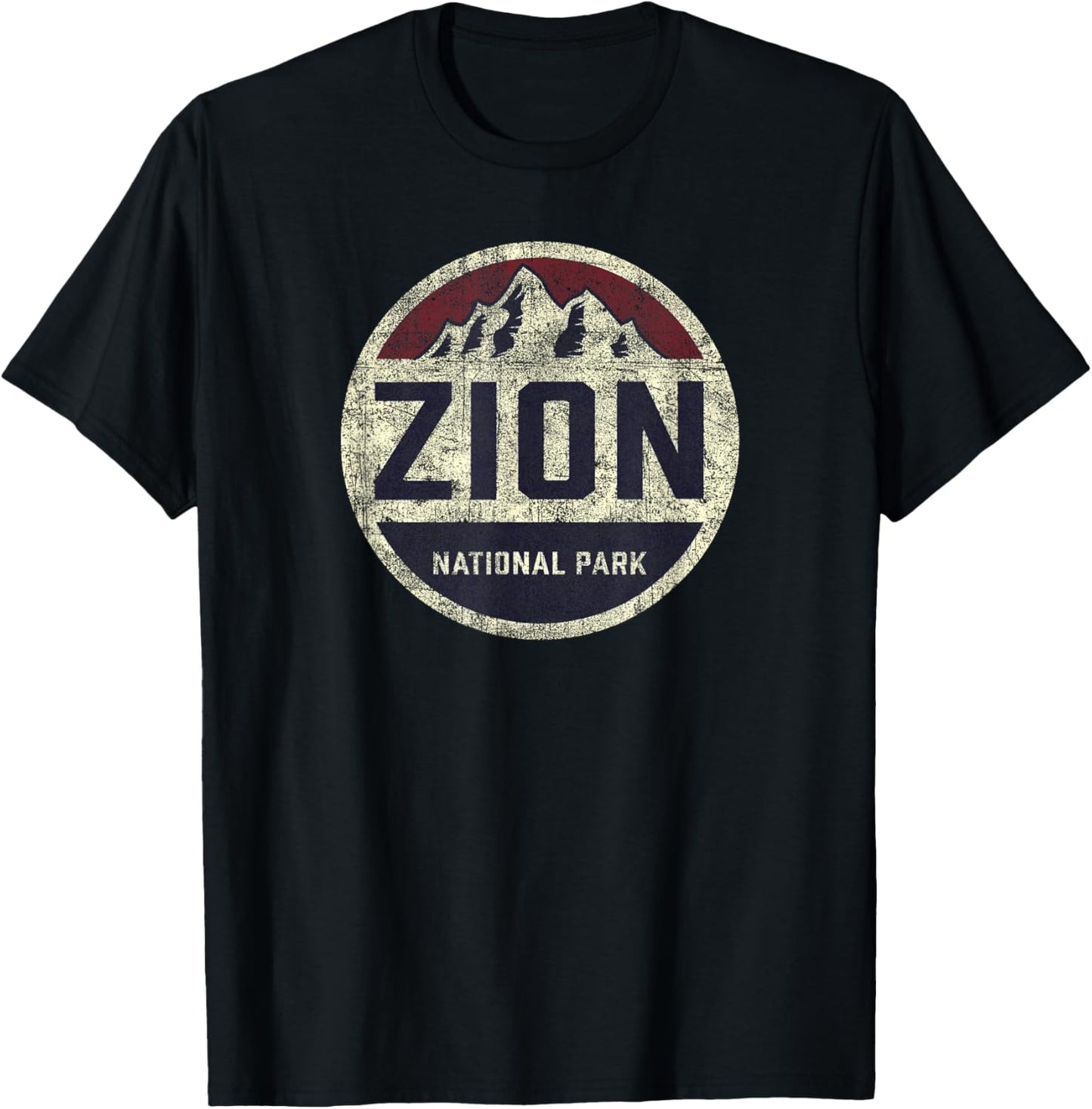 Retro Zion National Park Utah Mountain Women Men Kids Hiking T-Shirt - T-Shirt | Black