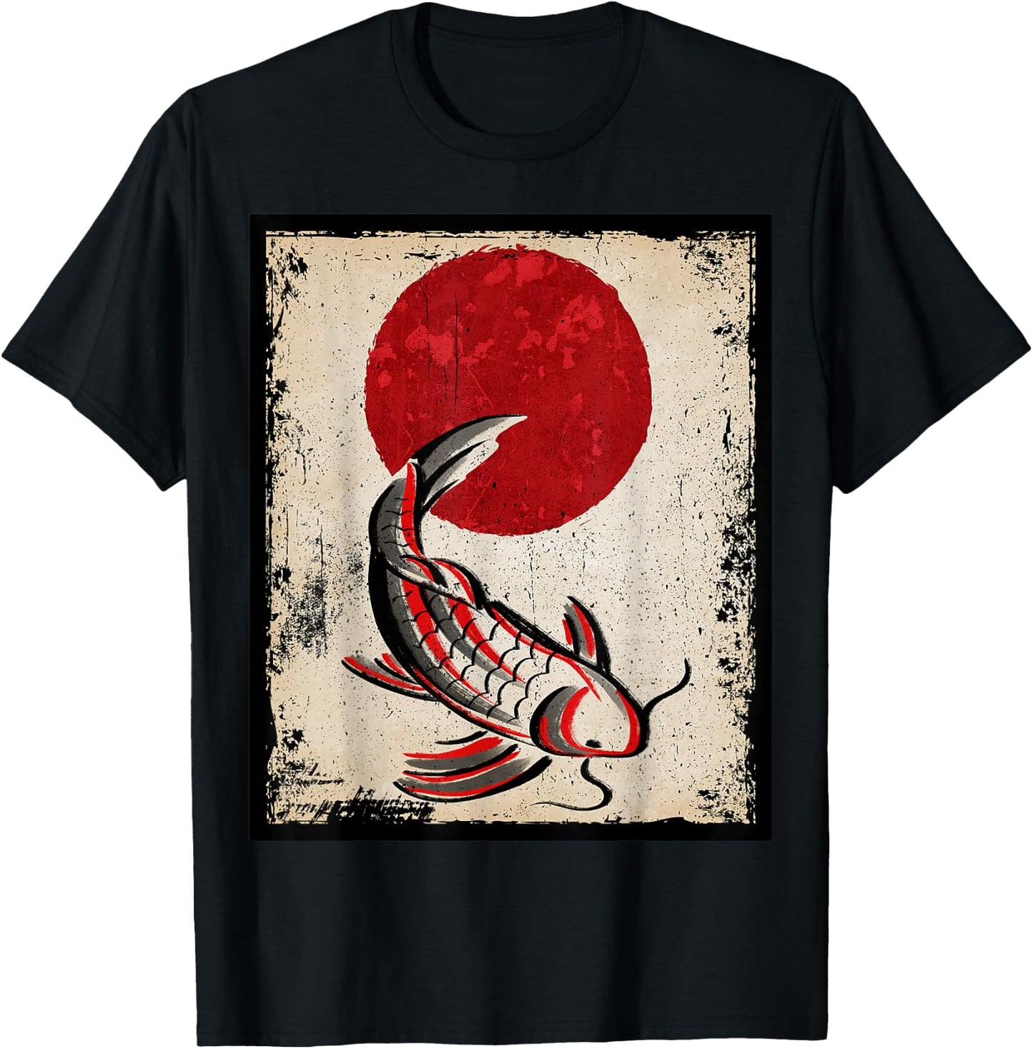 Japan koi carp fish Japanese Art Retro T-Shirt - T-Shirt | Black