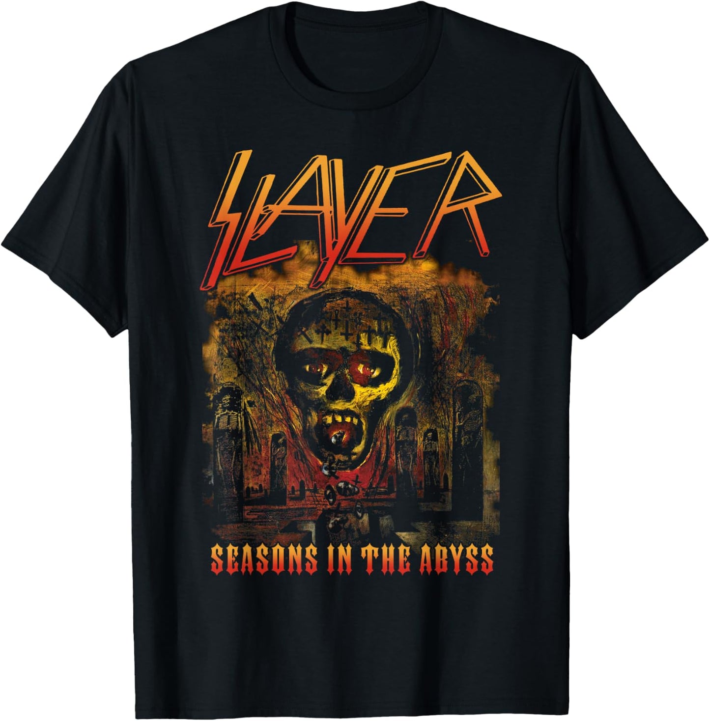 Slayer Orange Logo Season in The Abyss T-Shirt - T-Shirt | Black
