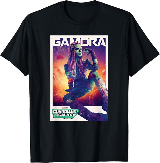 Marvel Guardians of The Galaxy Volume 3 Gamora Poster T-Shirt - T-Shirt | Black