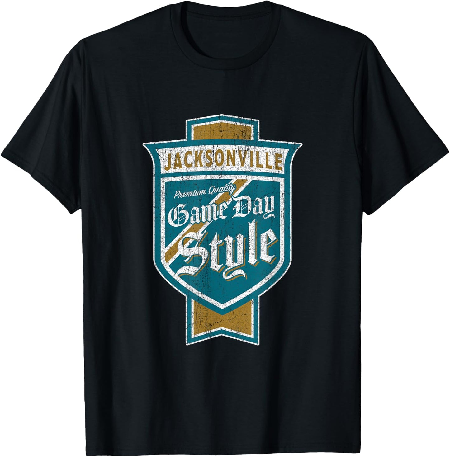 Faded Jacksonville Beer Label - Jacksonville Pride T-Shirt - T-Shirt | Black