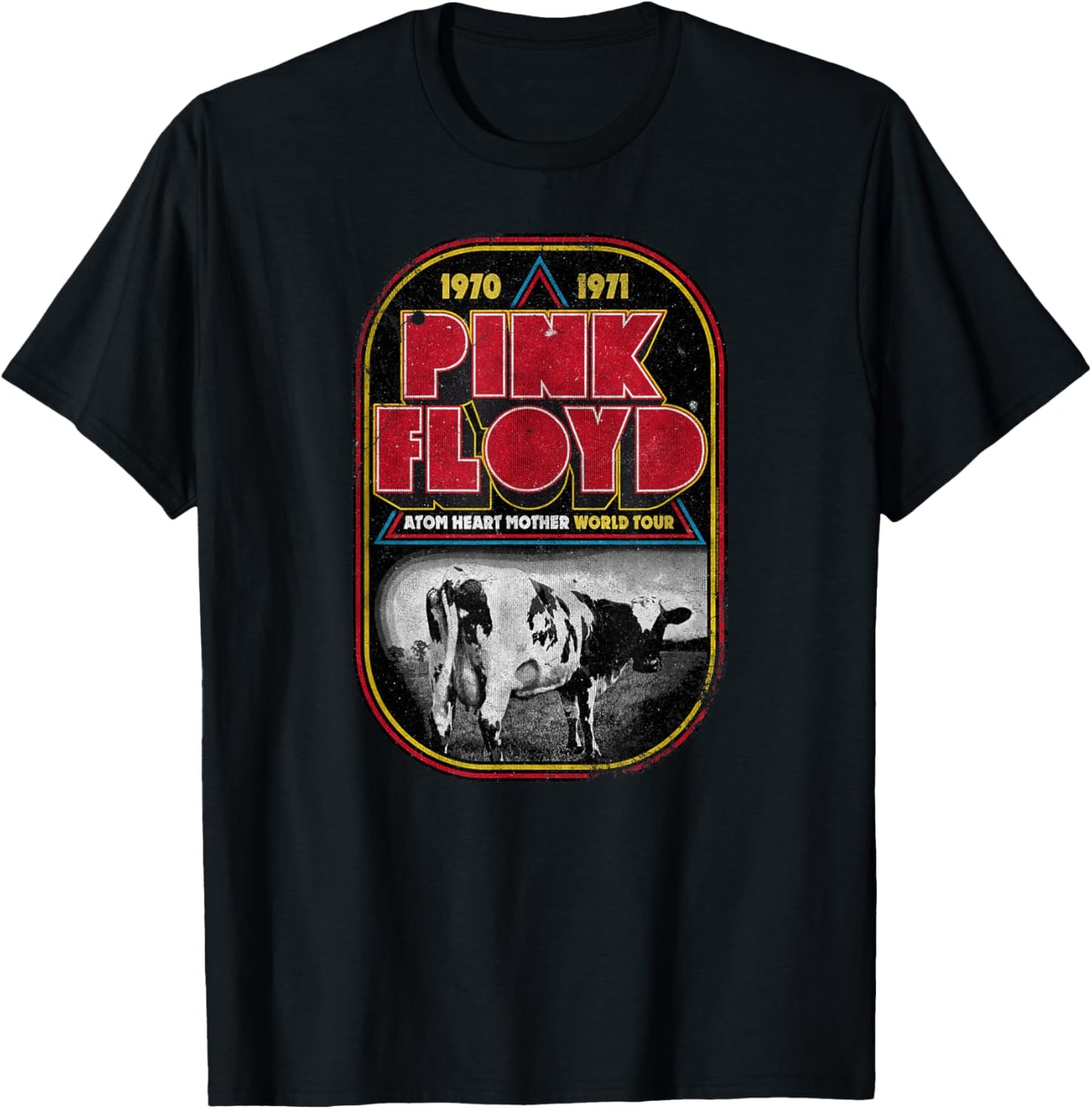 Pink Floyd Atom Heart Mother Distressed World Tour T-Shirt - T-Shirt | Black