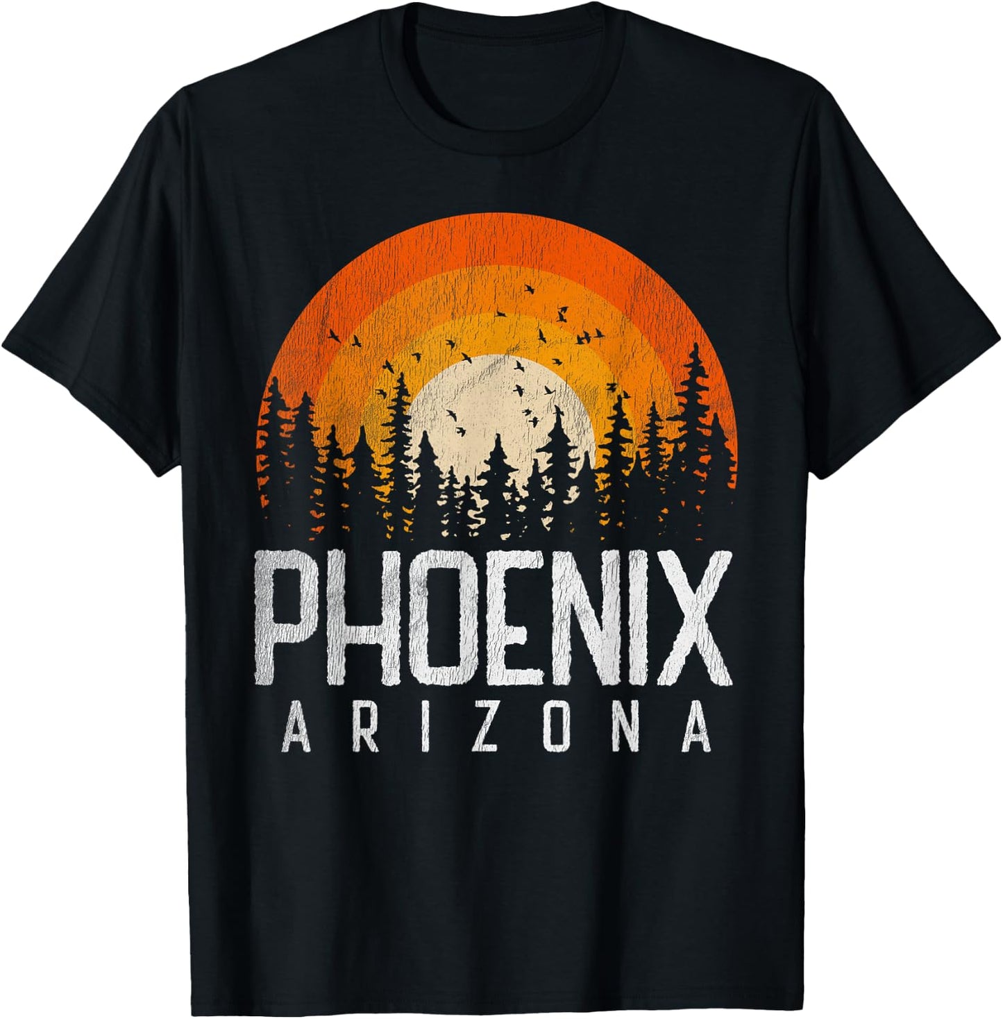 Phoenix Arizona AZ Vintage Retro Style City 70s 80s 90s Gift T-Shirt - T-Shirt | Black