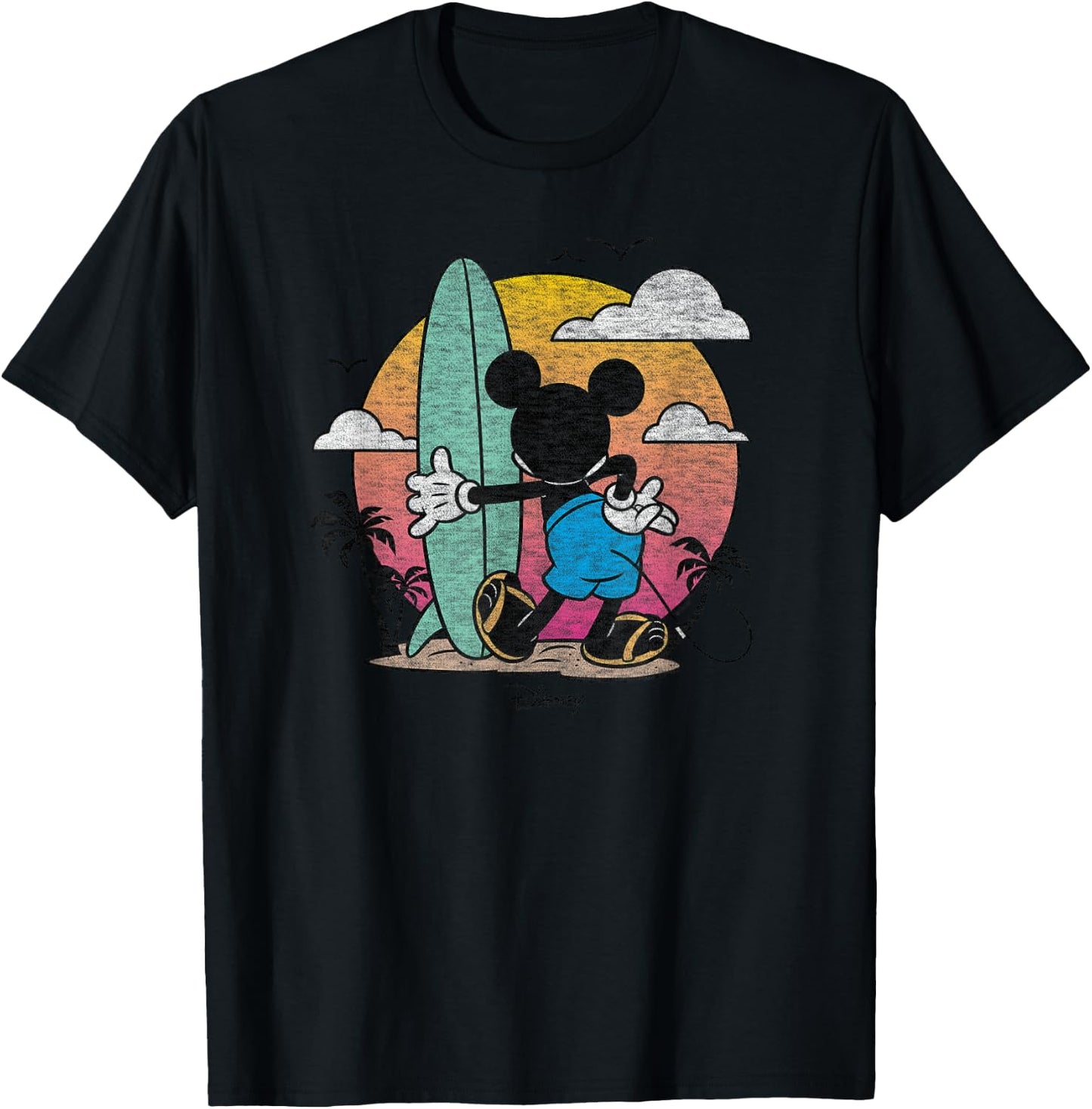 Disney - Mickey Surf Retro T-Shirt - T-Shirt | Black