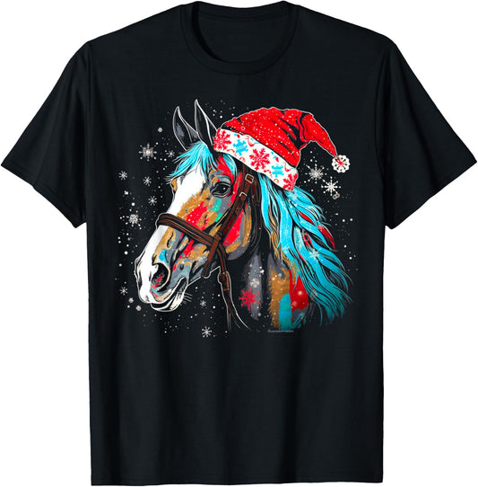 Christmas Horse T-Shirt - T-Shirt | Black