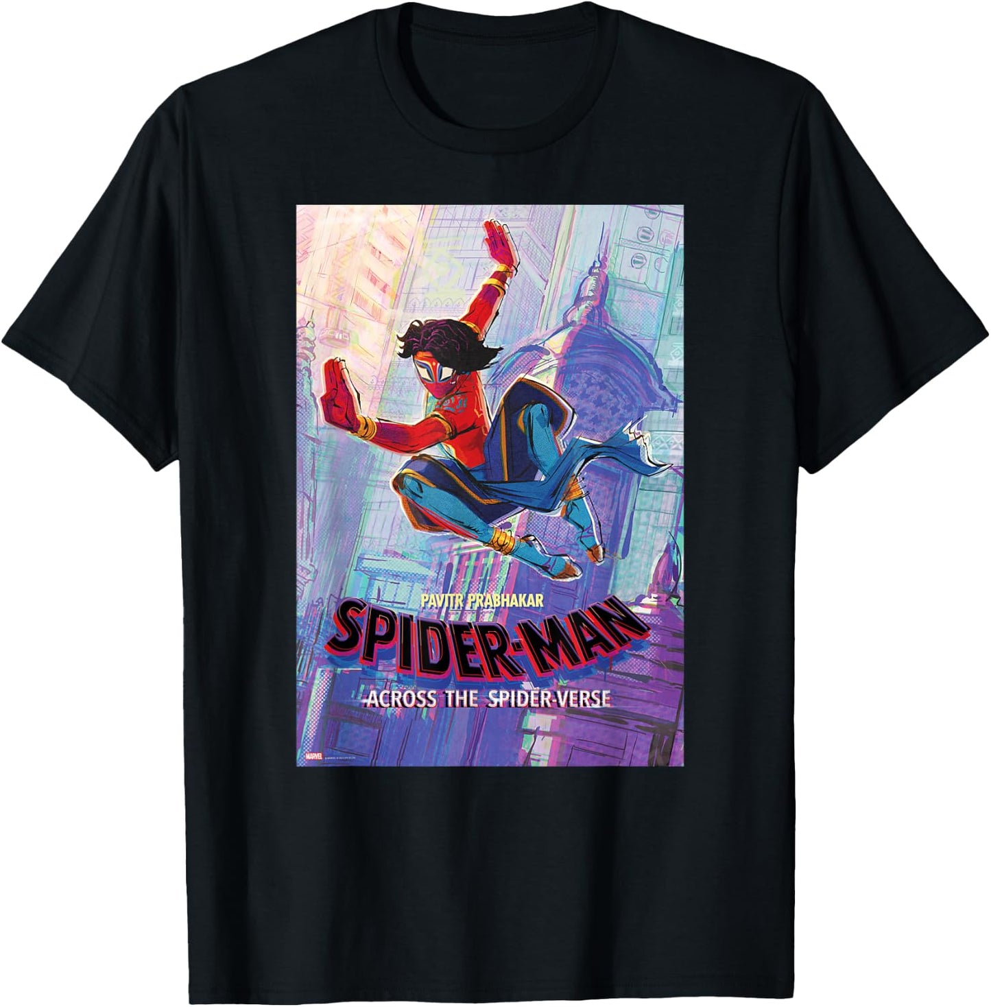 Marvel Spider-Man: Across the Spider-Verse Pavitr Poster T-Shirt - T-Shirt | Black