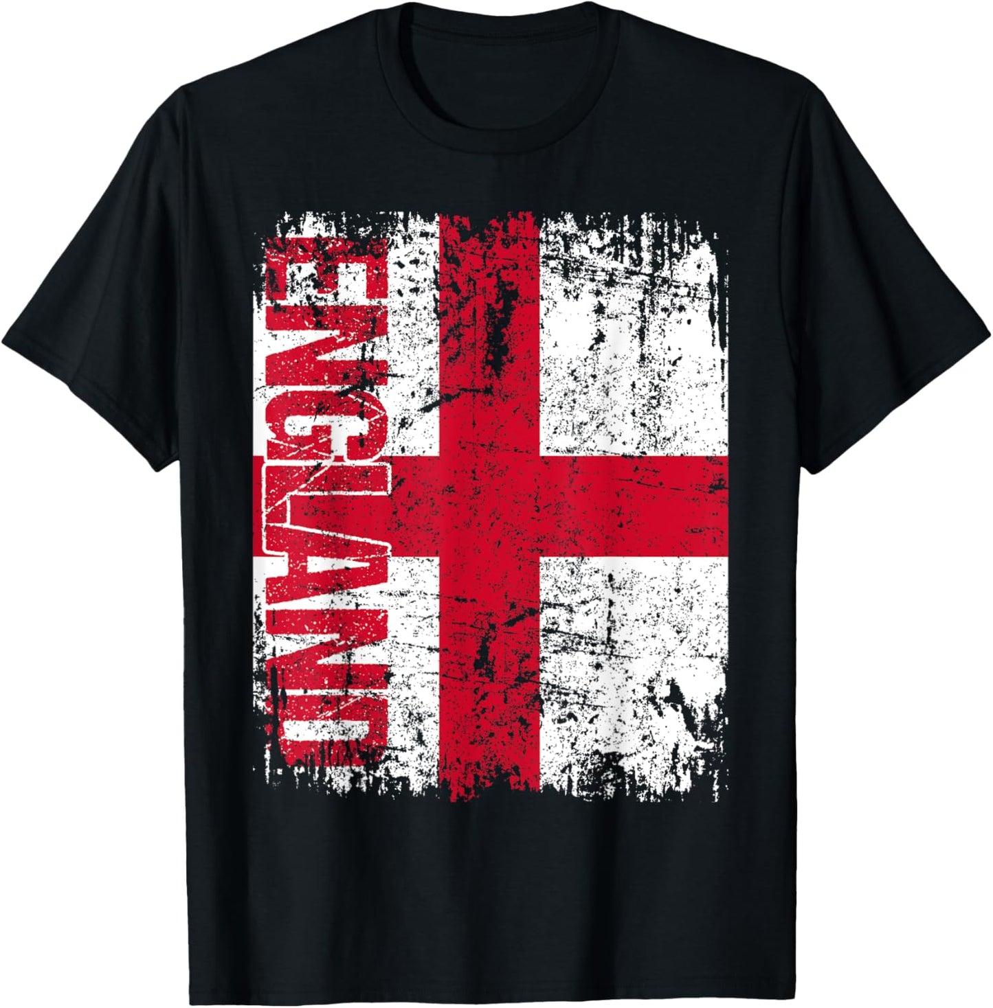 ENGLAND Flag Vintage Distressed ENGLAND T-Shirt - T-Shirt | Black
