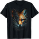 Fox Blue Eyes Animal Print Fox T-Shirt - T-Shirt | Black