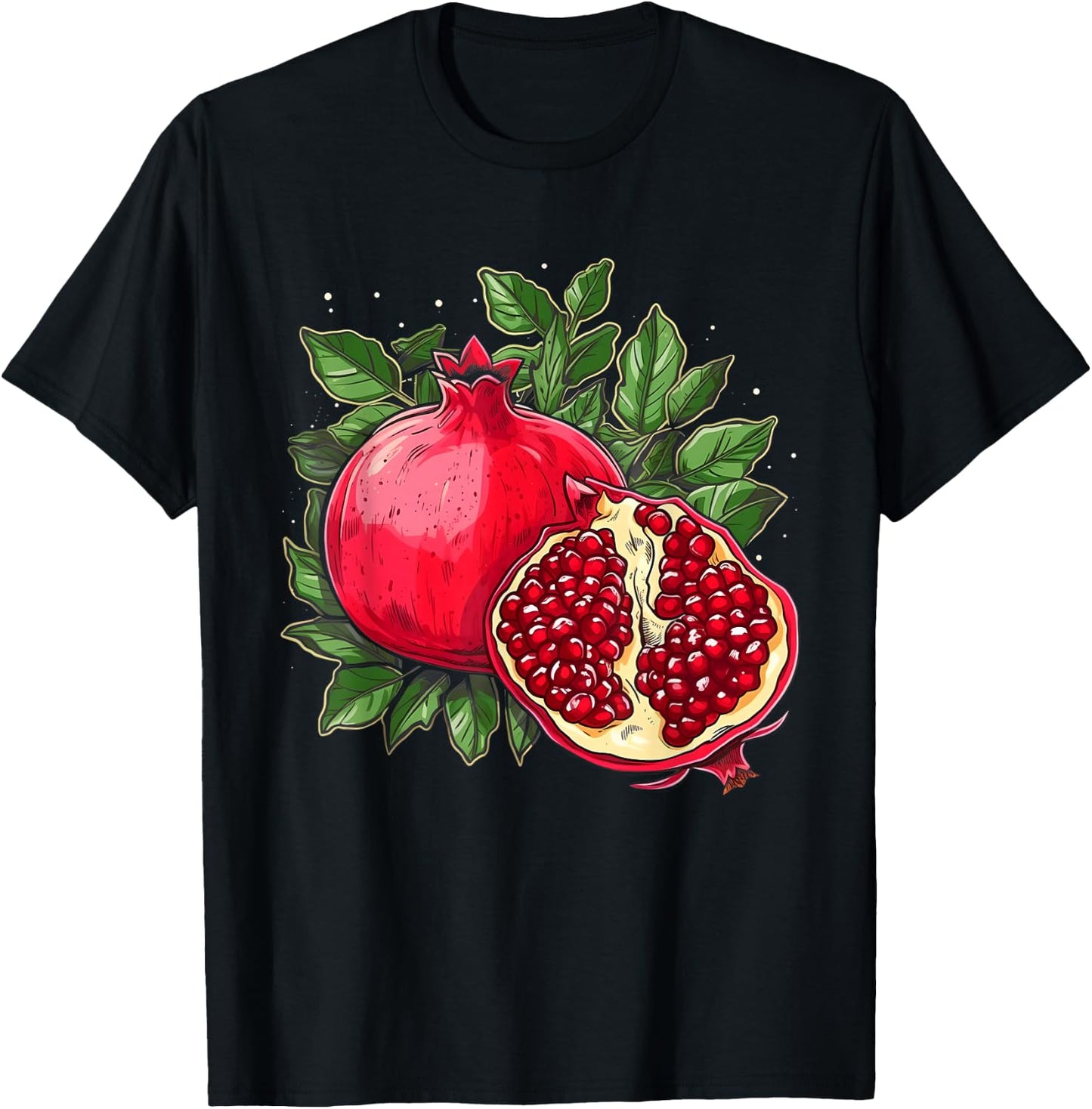 Retro Style Pomegranate T-Shirt - T-Shirt | Black