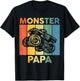 Monster Truck Retro Sunset Matching Family Store Papa Monster Truck Are My Jam Truck Lovers T-Shirt - T-Shirt | Black