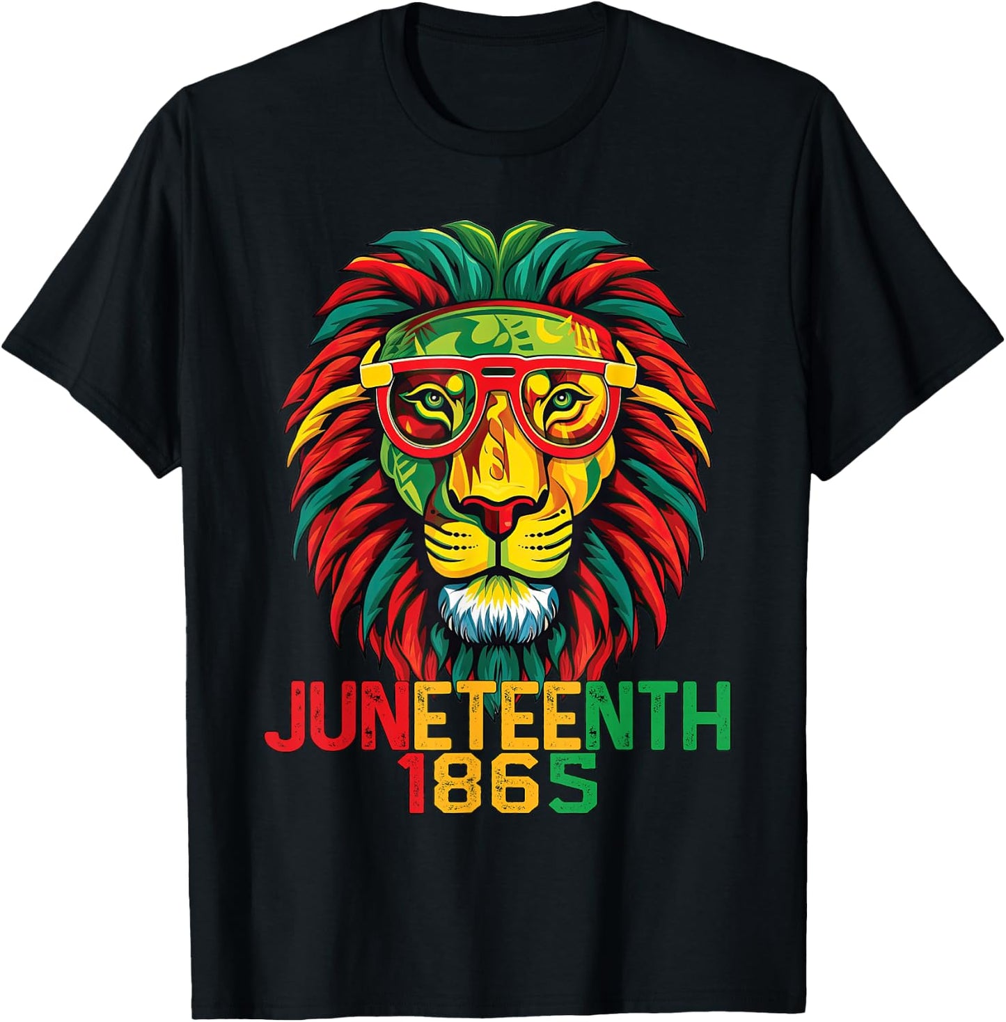 Lion Juneteenth 1865 Black History African American Flag Women Girls Kids Men T-Shirt - T-Shirt | Black