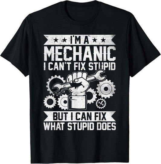 Funny Car Mechanic Engineer Men Women Kids Auto Mechanic T-Shirt - T-Shirt | Black