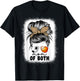 Mom Of Both Soccer And Basketball Mom Messy Bun T-Shirt - T-Shirt | Black
