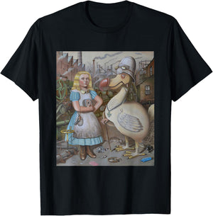 Steampunk Alice and Dodo bird T-Shirt - T-Shirt | Black