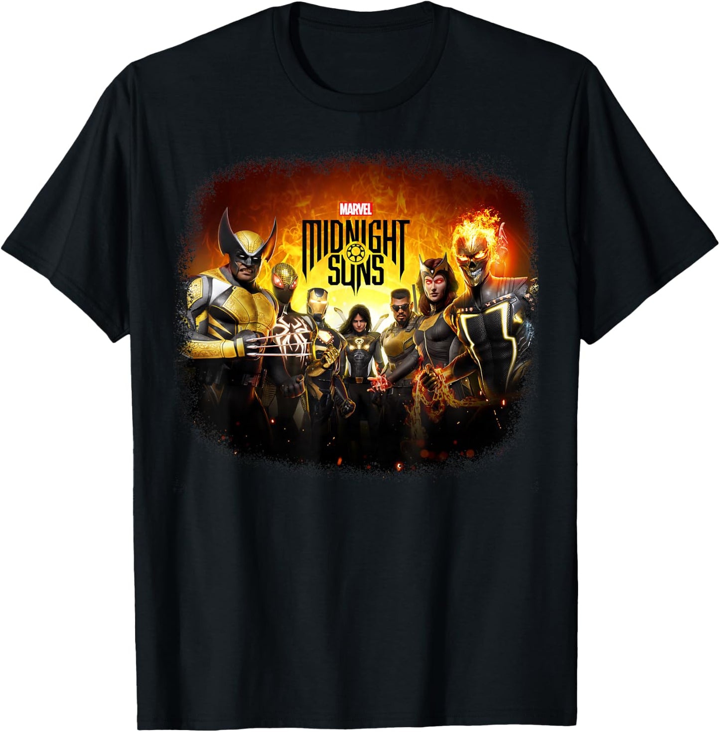 Marvel Midnight Suns Wolverine Iron Man Spider-Man Blade T-Shirt - T-Shirt | Black