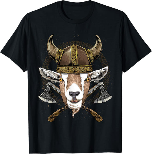 Viking Goat Renaissance Medieval Norse Pagan Valhalla Farmer T-Shirt - T-Shirt | Black