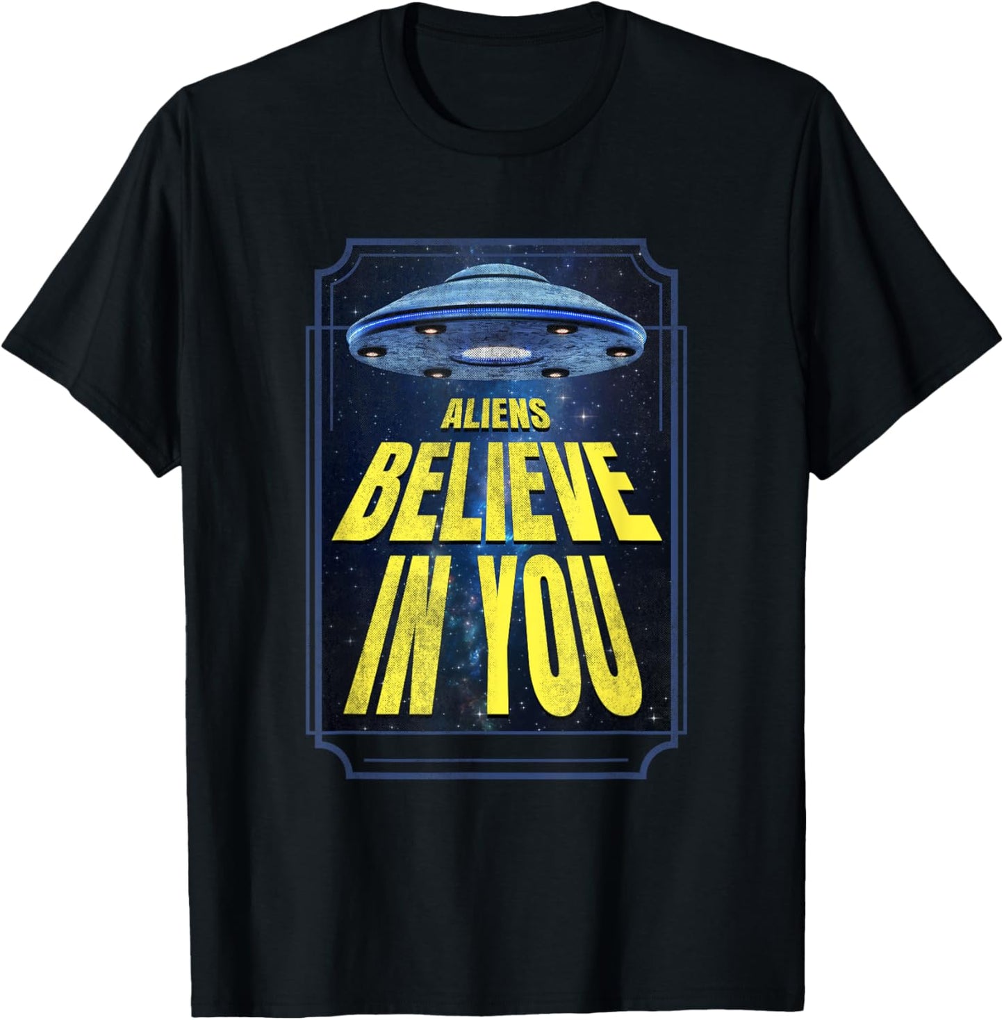 Aliens Alien UFO T-Shirt - T-Shirt | Black