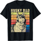 Husky Dad - Retro Vintage Pet Siberian Husky Dog Lover Men Women Kids T-Shirt - T-Shirt | Black