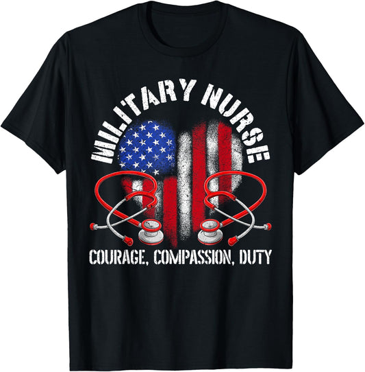 Military Nurse Registered Nurse Nursing Army Soldier T-Shirt - T-Shirt | Black