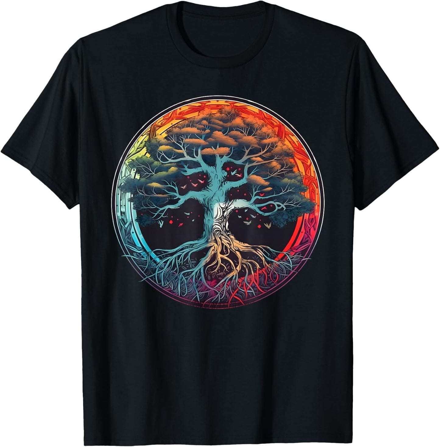 Tree of Life Rainbow Yggdrasil T-Shirt - T-Shirt | Black