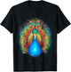 Peacock Bird Colourful Animal Peacock T-Shirt - T-Shirt | Black