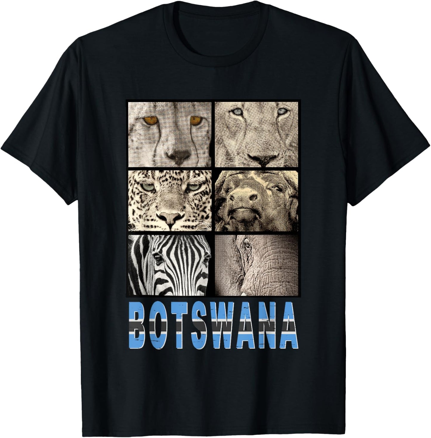 Love Botswana Love Wildlife for Botswana Wildlife Fans T-Shirt - T-Shirt | Black