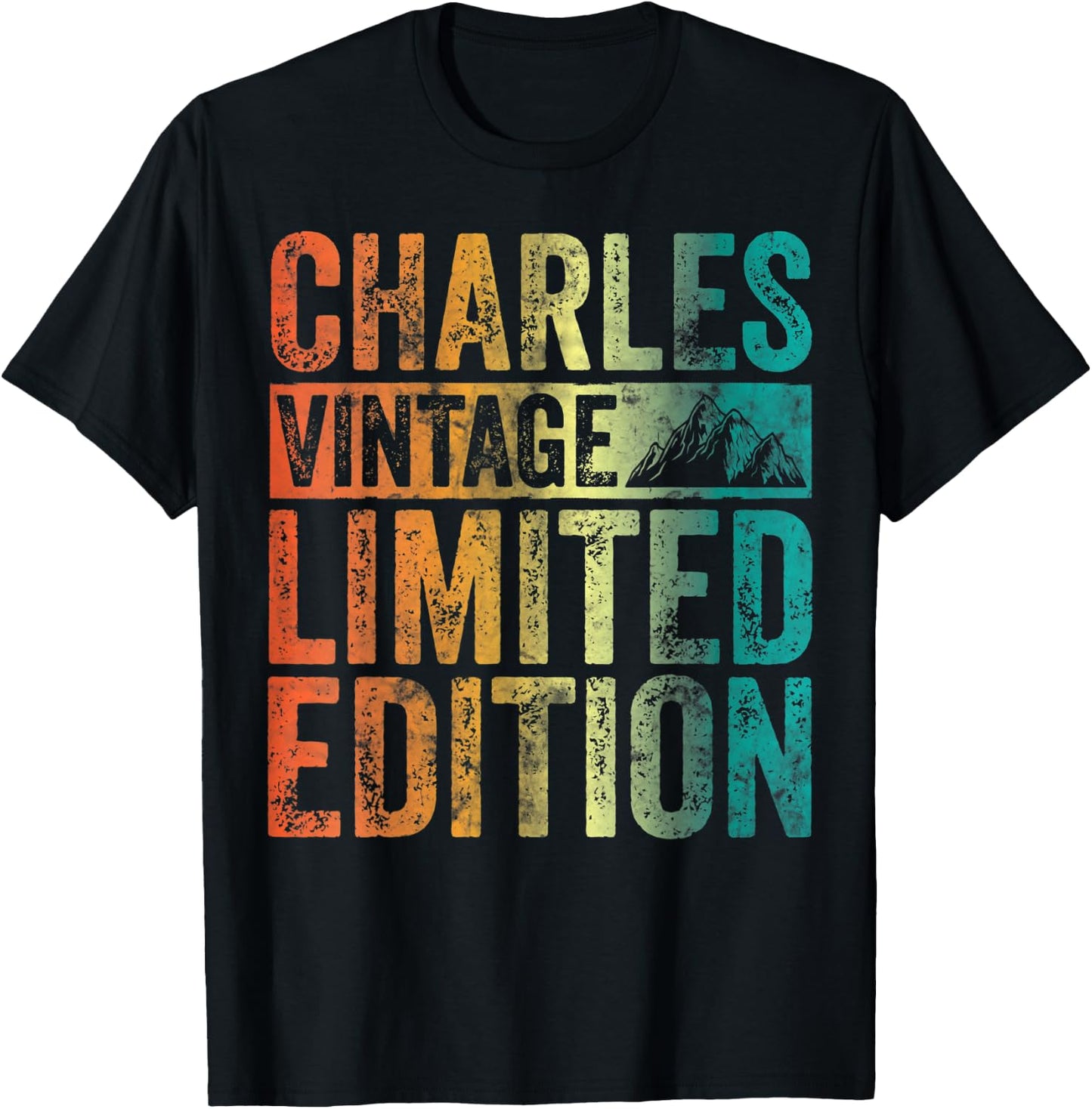 Personalized Name Shirt Charles Vintage Limited Edition T-Shirt - T-Shirt | Black