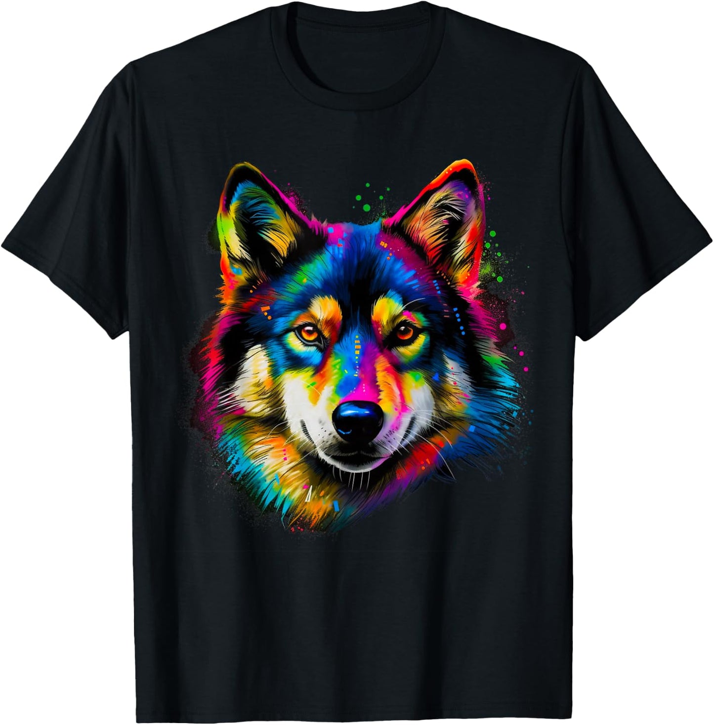 Rainbow Pop Art Alaskan Klee Kai T-Shirt - T-Shirt | Black