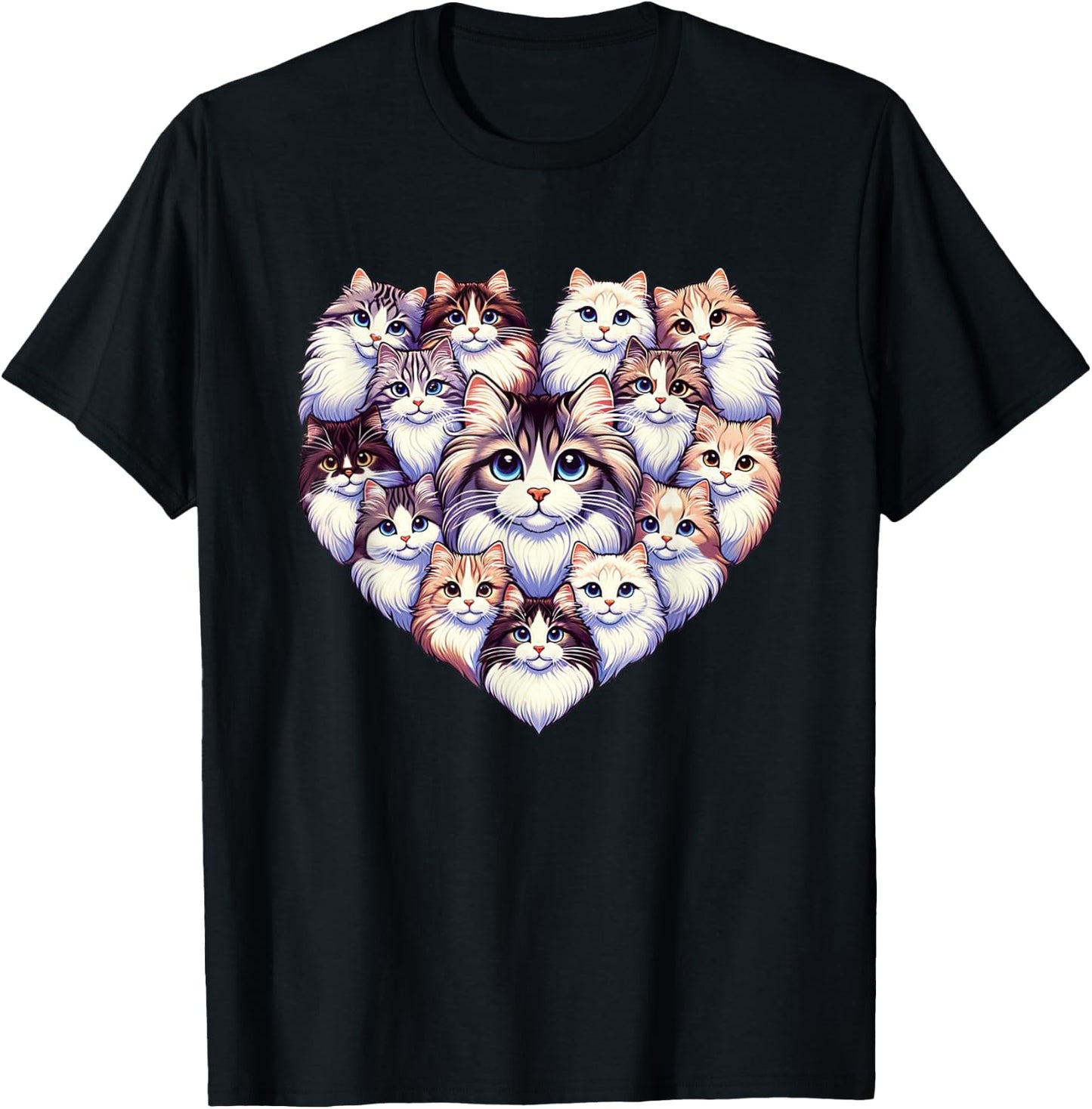 Siberian Forest Cat Moscow Longhairs T-Shirt - T-Shirt | Black