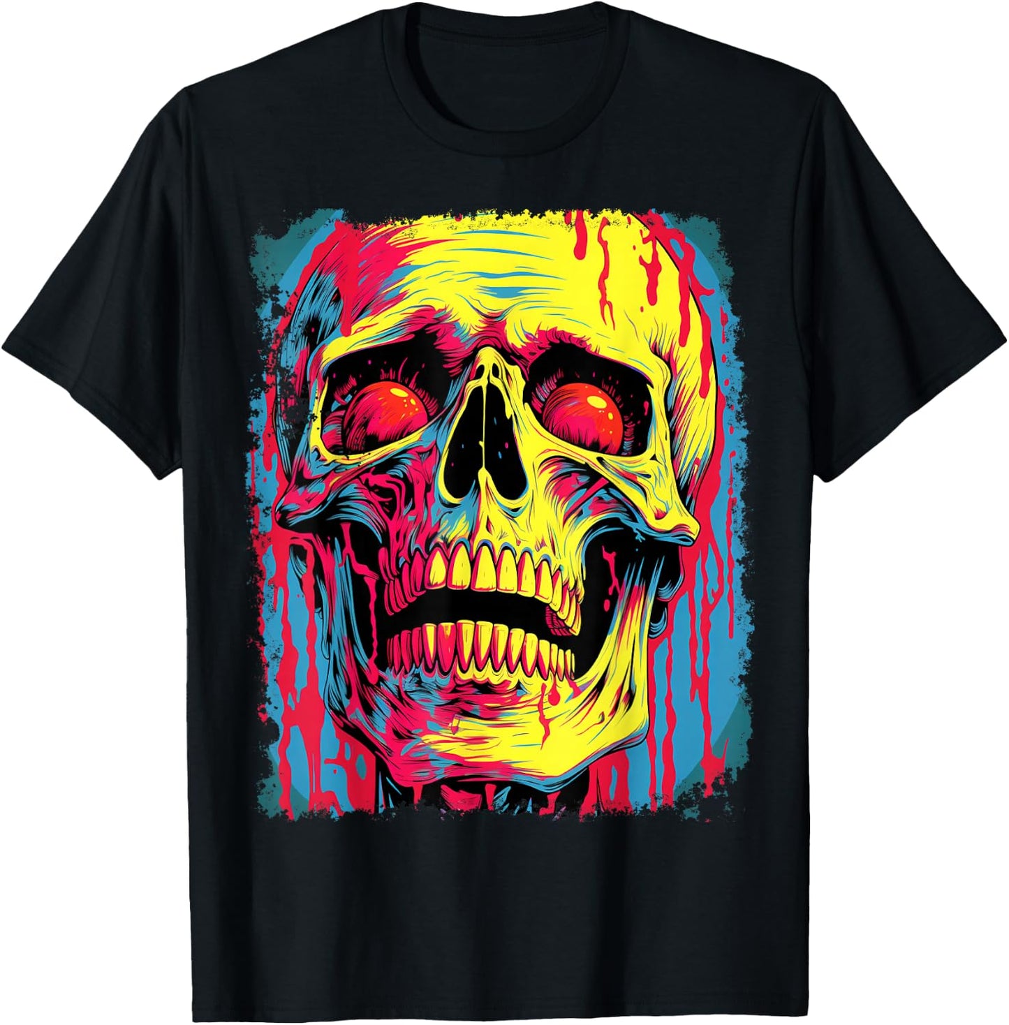 Pop Art Skeleton Anatomy Scary Halloween T-Shirt - T-Shirt | Black