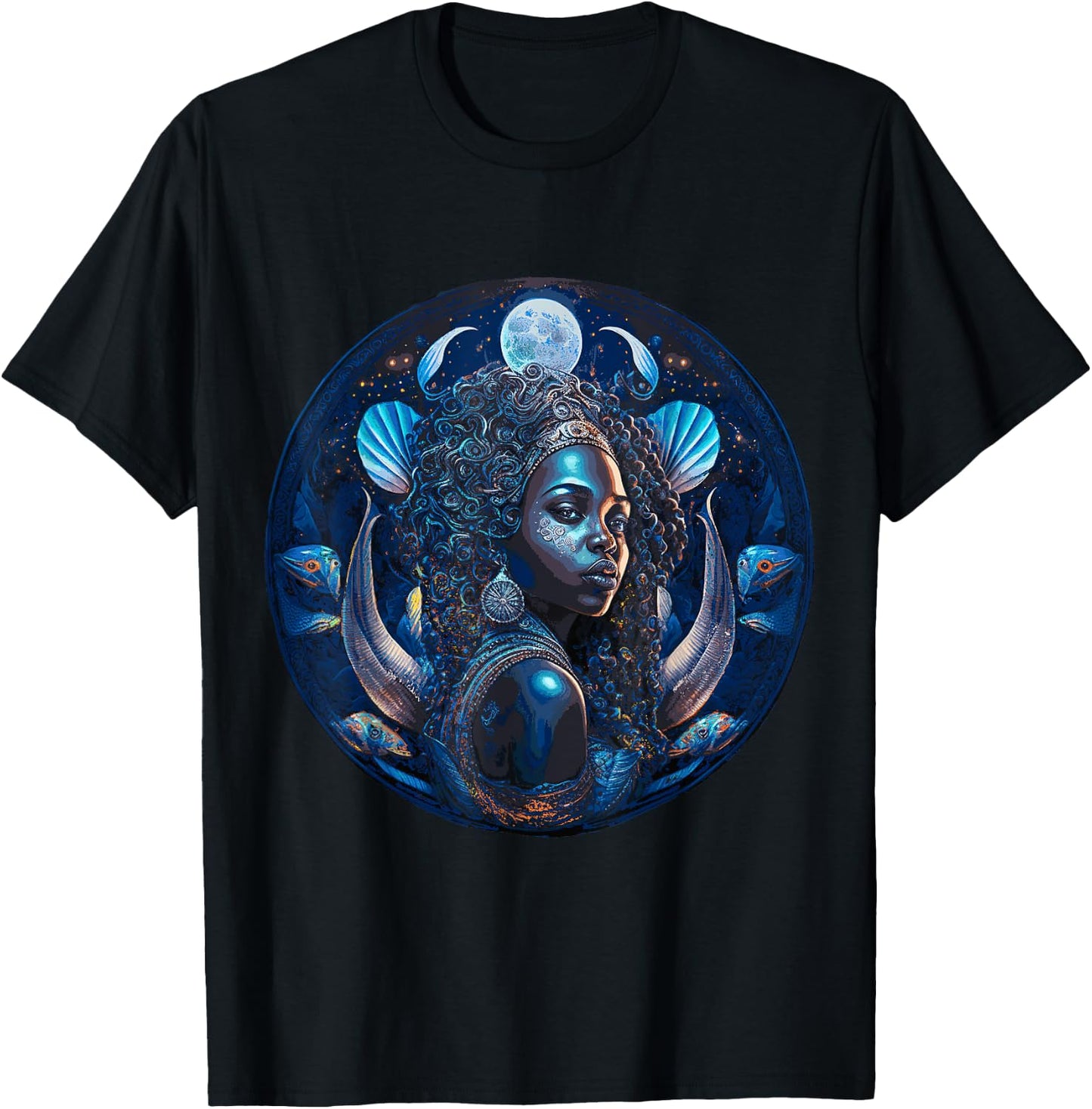 Yemoja of the Sea - Yoruba Orisha T-Shirt - T-Shirt | Black