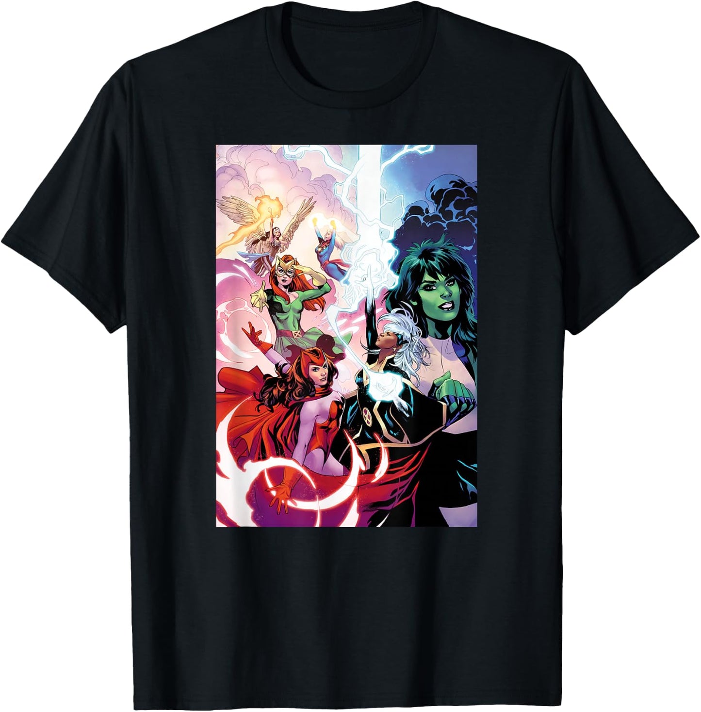 Marvel Women She-Hulk Storm Scarlet Witch Jean Grey Valkyrie T-Shirt - T-Shirt | Black
