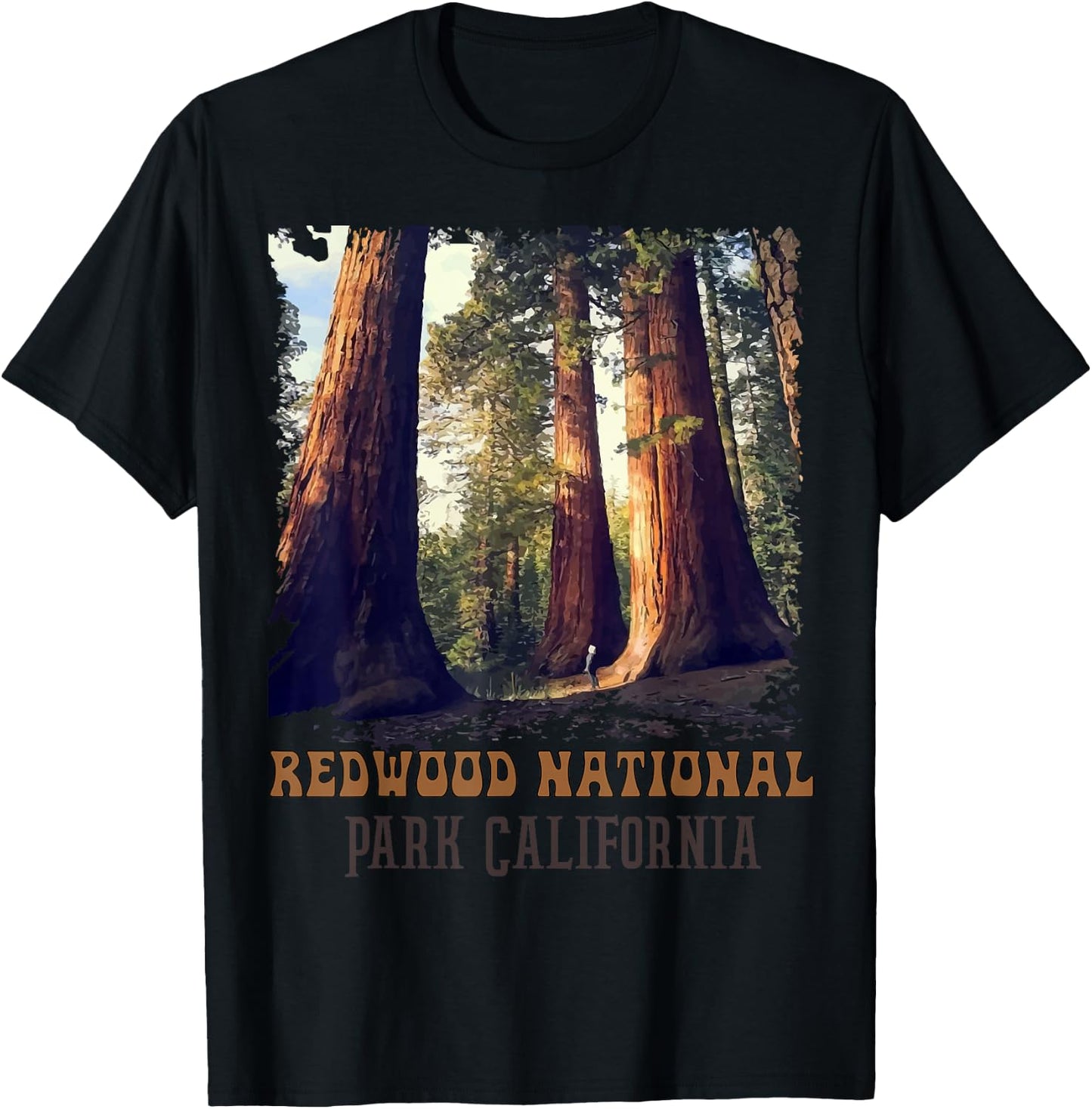 Humboldt Redwoods Retro US California State Vintage Parks T-Shirt - T-Shirt | Black