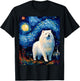 Surreal Starry Night Samoyed Dog T-Shirt - T-Shirt | Black