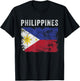 Philippines Flag Distressed - Men Women Kids - Filipino Flag T-Shirt - T-Shirt | Black