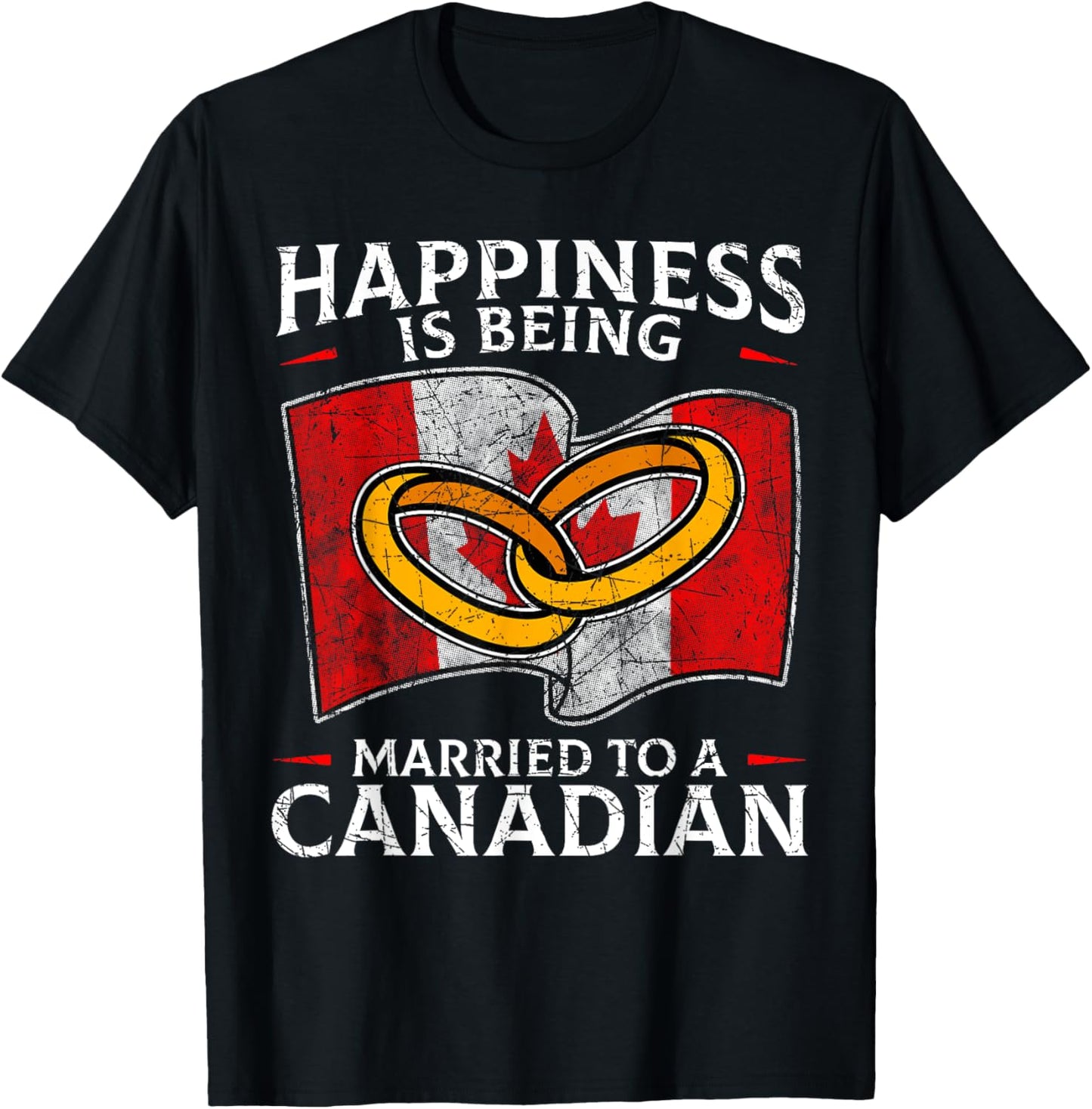 Canada Marriage Canadian Married Flag Wedded Culture Flag T-Shirt - T-Shirt | Black