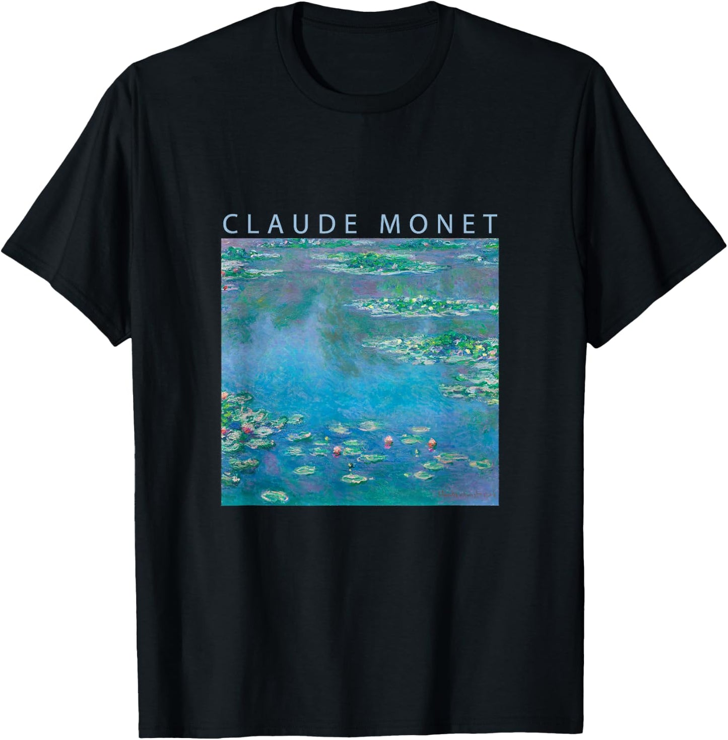 Claude Monet Funny Water Lilies Impressionism Painting Art Men Women Funny Clothes Art Present Oil Painting T-Shirt - T-Shirt | Black