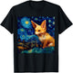 Surreal Starry Night Fennec Fox T-Shirt - T-Shirt | Black