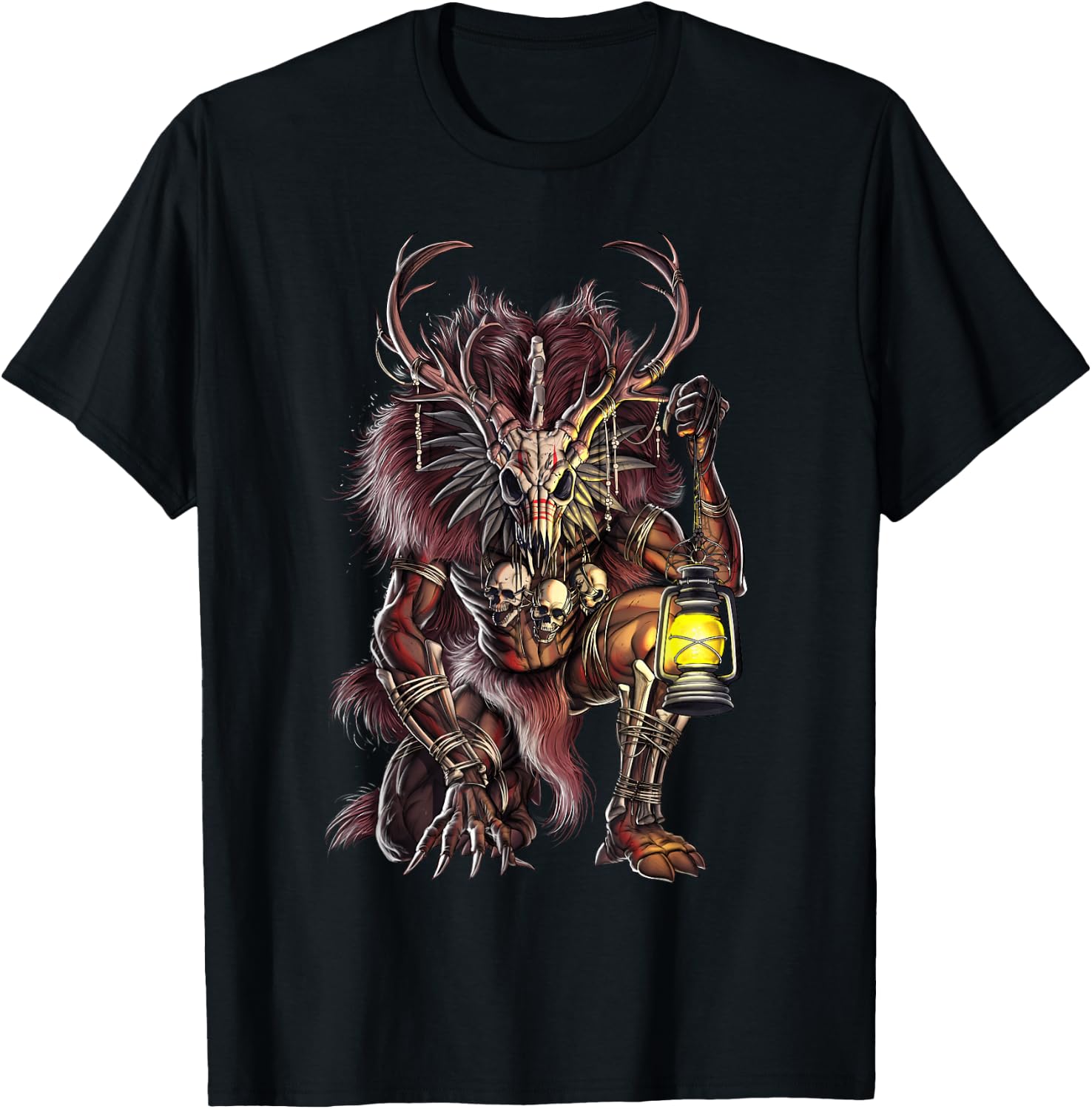 Wendigo Cryptid Creature Horror Cryptozoology Spirit T-Shirt - T-Shirt | Black