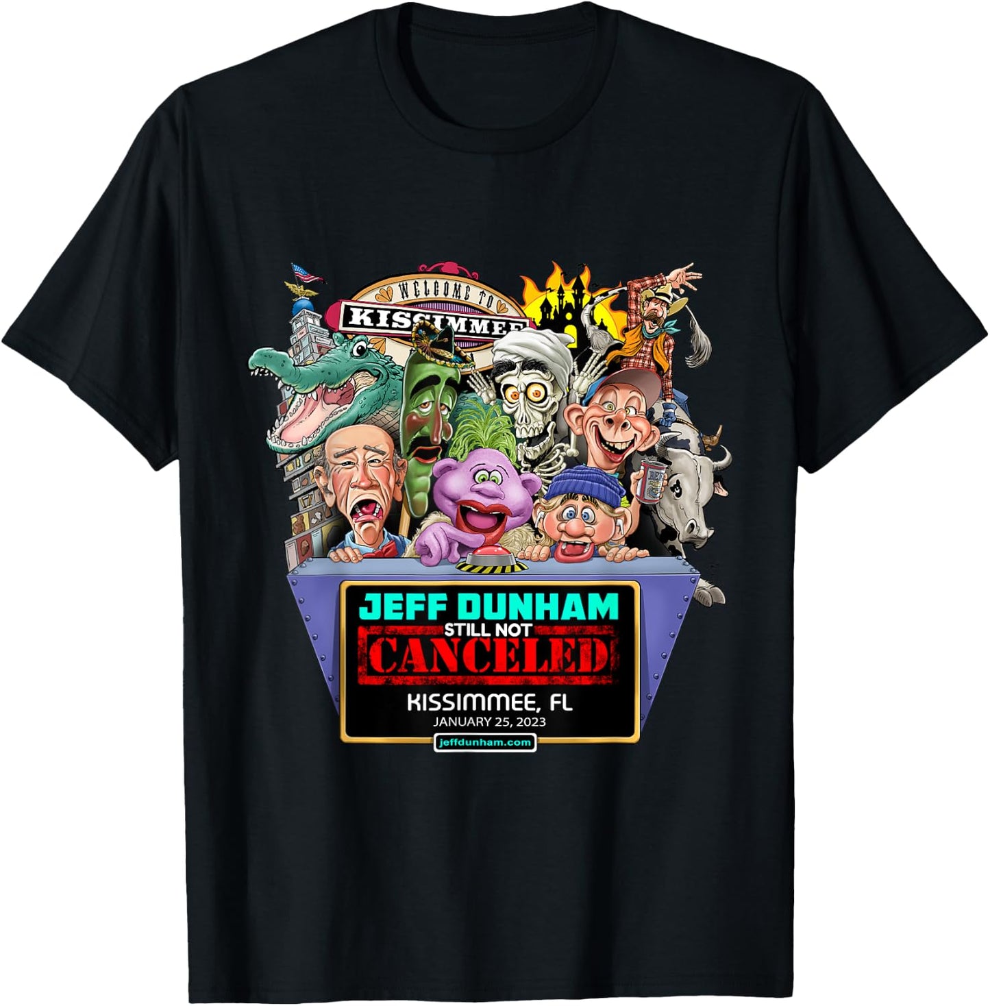 Jeff Dunham Kissimmee, FL (2023) T-Shirt - T-Shirt | Black