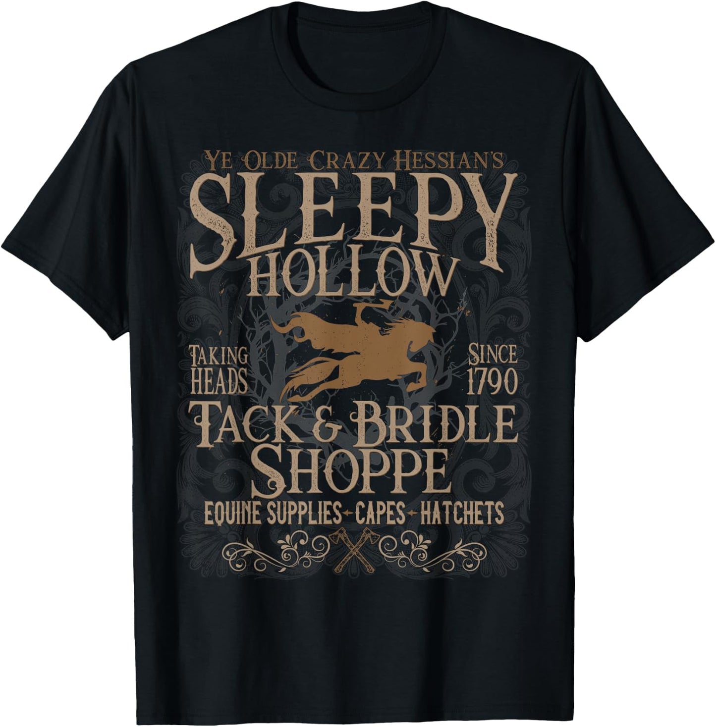 Sleepy Hollow Headless Horseman Funny Halloween T-Shirt - T-Shirt | Black
