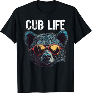 Funny Bear Cub Boys Toddler Brown Black Mom Son Daughter T-Shirt - T-Shirt | Black