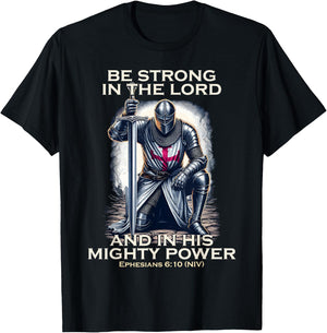 Templar Praying Knight Christian Bible Verse Saying Lord T-Shirt - T-Shirt | Black