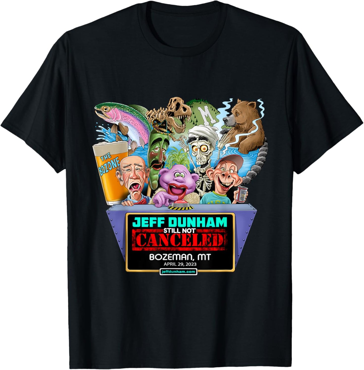 Jeff Dunham Bozeman, MT (2023) T-Shirt - T-Shirt | Black